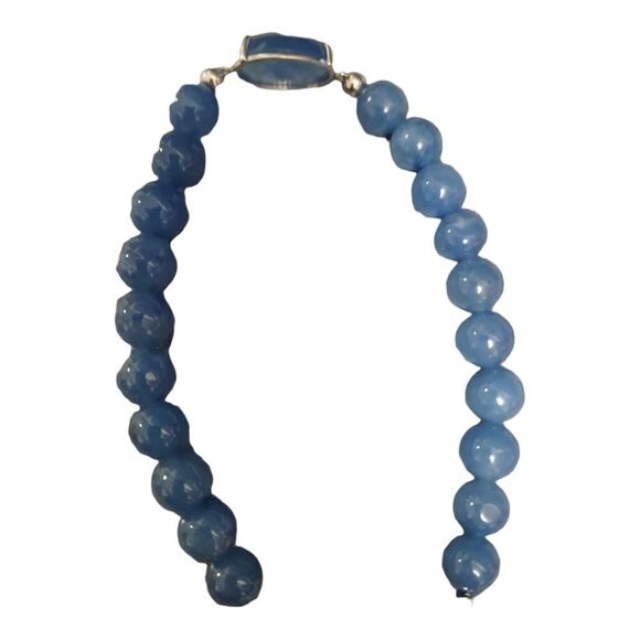 Azure Beaded Bracelet with Silver Accents - Picture 9 of 14